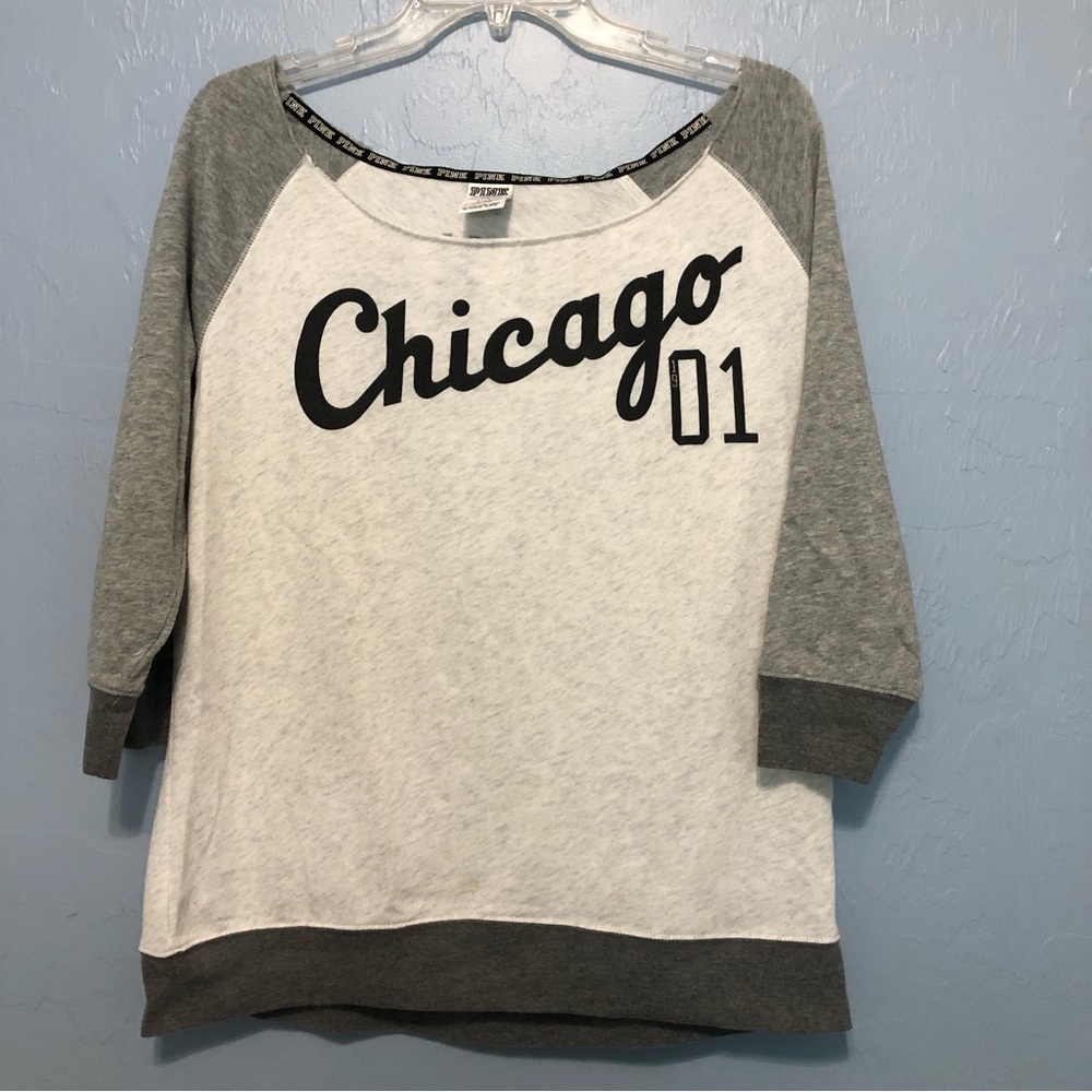 Pink Victoria’s Secret Chicago sweatshirt, size Large.